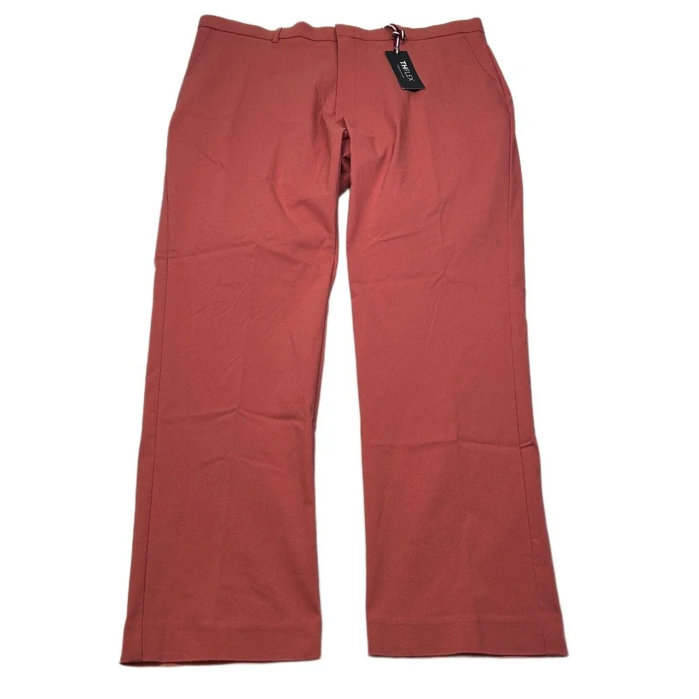 Tommy Hilfiger Performance Pants Mens 40x30 Red Modern-Fit Flex Stretch NEW